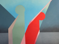 Carmen Valbuena Amantes trigonos cavilando oleo sobre tela 100 x 100 cm 2017JPG